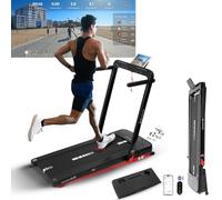 Sports24 Home Folding Treadmill, 1-16km/h 5 in 1 Foldable, Auto-Incline Running Machine, 140kg Limit, Bottle Holder, Apps, Speaker, Work Tray, Handle, LED Display, 4.5HP Quiet Motor, Remote Control