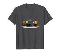 Sportsball Champion: Multi-Sport Victory Trophy T-Shirt, Men, Dark Heather Grey, 4XL