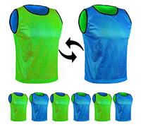 SPORTSBIBS Football Bibs, Double-Sided Marker T-Shirts, Mesh Jersey, Reversible Bib for Kids and Adults, Training Marking Shirt Trikots for Men Ladies Seniors Juniors, Combination of 2 Colours
