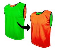 SPORTSBIBS Football Bibs, Double-Sided Marker T-Shirts, Mesh Jersey, Reversible Bib for Kids and Adults, Training Marking Shirt Trikots for Men Ladies Seniors Juniors, Combination of 2 Colours