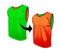 SPORTSBIBS Football Bibs, Double-Sided Marker T-Shirts, Mesh Jersey, Reversible Bib for Kids and Adults, Training Marking Shirt Trikots for Men Ladies Seniors Juniors, Combination of 2 Colours