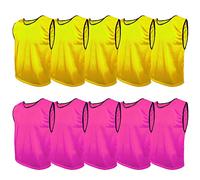 SPORTSBIBS Training Bibs Pack of 10 Football Vests Sports Practice Pinnies Soccer Rugby