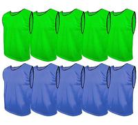 SPORTSBIBS Training Bibs Pack of 10 Football Vests Sports Practice Pinnies Soccer Rugby