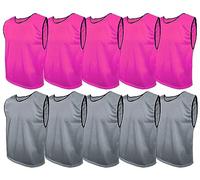 SPORTSBIBS Training Bibs Pack of 10 Football Vests Sports Practice Pinnies Soccer Rugby