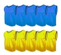 SPORTSBIBS Training Bibs Pack of 10 Football Vests Sports Practice Pinnies Soccer Rugby