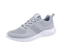 Sportschuhe Herren Turnschuhe Hohe ElastizitäT Laufschuhe SchnüRsenkel Tennisschuhe Ultra-Bequemer BarfußSchuhe Joggingschuhe Mit Weich Dicke Sohle Leichtgewicht Workout Freizeitschuhe, Grey, 6 UK