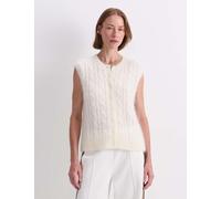 Sportscraft Mohair Blend Cable Knit Button Through Vest Cream