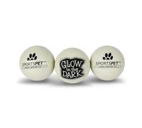 SPORTSPET High Bounce Natural Rubber Dog Balls (Glow in the Dark 3 Pack)