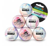 SPORTSPET High Bounce Rubber Dog Balls, PACK OF 6 (60mm) Marble Edition