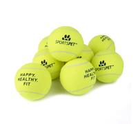 SPORTSPET Large Tennis Balls for Dogs - Extra Bouncy - Non Toxic - Durable - Long Lasting - Floats - 80mm (8 Pack)