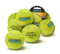 SPORTSPET Large Tennis Dog Balls, Extra Bouncy, PACK OF 8 (80mm) | Non Toxic, Durable, Long Lasting, Floats, dog tennis balls, balls for dogs, floating dog toys for water, toy balls for dogs