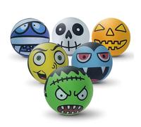 SPORTSPET Monsters High Bounce Dog Balls | 6 Pack | Spooky Character Rubber Balls for Dogs | Non-Toxic, Floats in Water | 60mm for Medium Dogs | Frankenstein, Witch, Vampire & More