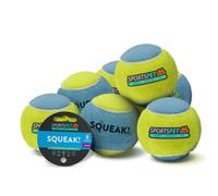 SPORTSPET Squeak Tennis Balls for Dogs - Extra Bouncy - Non Toxic - Durable - Long Lasting - Floats - Squeak Large Tennis Balls Pack of 8 (8