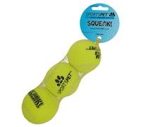 SPORTSPET Tennis Ball Medium 3 pack with Squeaker Yellow