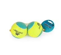 tennis balls with squeak 8 cm rubber/felt yellow 2 pieces