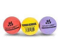 SPORTSPET Tough Bounce - Highly Durable - Premium Non Toxic Rubber Dog Ball - 3pk