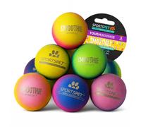 SPORTSPET Tough Bounce Summer Natural Rubber Dog Balls, PACK OF 8 (65mm)