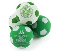 SPORTSPET x Celtic Mini Bounce Dog Balls | 4 Pack | Small Dog & Puppy Rubber Balls for Fetch & Play | Non-Toxic, Floats in Water | Official Club Colours | 45mm for Toy & Small Breeds