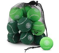SPORTSPET x Celtic Tennis Balls for Dogs | 12 Pack with Mesh Bag | Durable, Non-Abrasive, Pressureless Dog Tennis Balls | Safe for Teeth & Gums | Official Club Colours | 64mm