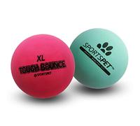 SPORTSPET XL Tough Bounce Natural Rubber Dog Balls - Highly Durable Tough Bounce Balls (90mm) (2 Pack - XL)