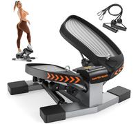 Sportsroyals Mini Stepper,Steppers for Exercise Workout,Step Machine with Resistance Bands,330lbs Weight Capacity,Exercise Stepper for Home Use with LCD Monitor