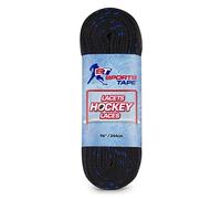 SportsTape Pro Series Unwaxed Hockey Skate Laces (Black - waxed, 96), Black - Waxed, 96