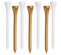 Sportstider Golf Tees, 3 1/4Inch, 77 Count,Professional Deluxe Wooden Golf Tee, More Than 20 Colors Combination, Natural Hard Wood Golf Tee (Gold & White)