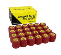 SPORTTAPE 24 Rolls Football Sock Tape, 5cm x 4.5m, Maroon - Self-Adhesive Cohesive Bandage, Compression Wrap & Sports Stretch Tape for Ankles, Joints, Socks, Vet and Pet Wrap for Dogs and Horses