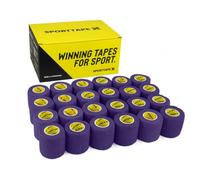 SPORTTAPE 24 Rolls Football Sock Tape, 5cm x 4.5m, Purple - Self-Adhesive Cohesive Bandage, Compression Wrap & Sports Stretch Tape for Ankles, Joints, Socks, Vet and Pet Wrap for Dogs and Horses