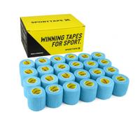 SPORTTAPE 24 Rolls Football Sock Tape, 5cm x 4.5m, Sky Blue - Self-Adhesive Cohesive Bandage, Compression Wrap & Sports Stretch Tape for Ankles, Joints, Socks, Vet and Pet Wrap for Dogs and Horses