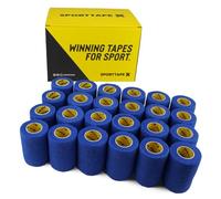SPORTTAPE 24 Rolls Self-Adhesive Cohesive Bandage 7.5cm x 4.5m, Blue - Compression Wrap & Vet Wrap for Dogs, Horses, Sports Stretch Tape for Football, Ankles, Joints, Wrists and Sock Tape