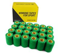 SPORTTAPE 24 Rolls Self-Adhesive Cohesive Bandage 7.5cm x 4.5m, Green - Compression Wrap & Vet Wrap for Dogs, Horses, Sports Stretch Tape for Football, Ankles, Joints, Wrists and Sock Tape