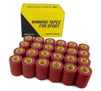 SPORTTAPE 24 Rolls Self-Adhesive Cohesive Bandage 7.5cm x 4.5m, Maroon - Compression Wrap & Vet Wrap for Dogs, Horses, Sports Stretch Tape for Football, Ankles, Joints, Wrists and Sock Tape