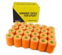 SPORTTAPE 24 Rolls Self-Adhesive Cohesive Bandage 7.5cm x 4.5m, Orange - Compression Wrap & Vet Wrap for Dogs, Horses, Sports Stretch Tape for Football, Ankles, Joints, Wrists and Sock Tape