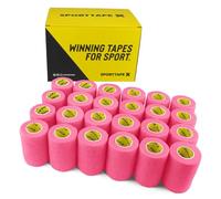 SPORTTAPE 24 Rolls Self-Adhesive Cohesive Bandage 7.5cm x 4.5m, Pink - Compression Wrap & Vet Wrap for Dogs, Horses, Sports Stretch Tape for Football, Ankles, Joints, Wrists and Sock Tape