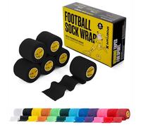 SPORTTAPE 6 Rolls Football Sock Tape, 5cm x 4.5m, Black - Self-Adhesive Cohesive Bandage, Compression Wrap & Sports Stretch Tape for Ankles, Joints, Socks, Vet, Pet Wrap for Dogs and Horses