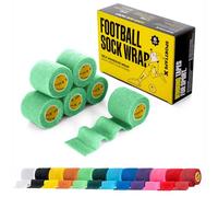 SPORTTAPE 6 Rolls Football Sock Tape, 5cm x 4.5m, Mint Green, Cohesive | Self-Adhesive Bandage, Compression Wrap & Sports Stretch Tape for Ankles, Joints, Socks, Vet, Pet Wrap for Dogs and Horses