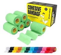 SPORTTAPE 6 Rolls Self-Adhesive Cohesive Bandage, 7.5cm x 4.5m, Mint Green - Compression & Vet Wrap for Dogs, Horses, Sports Stretch Tape for Football, Ankles, Joints, Fingers, Wrists & Sock Tape