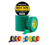 SPORTTAPE 6 Rolls Sock Tape - Green - 1.9cm x 20m | PVC Insulating Tape for Football, Soccer & Rugby - Holds up Football Socks, Shin Pads & Shin Guards | Secures Lifting Blocks, Boots & Ears