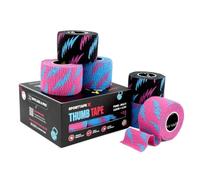 SPORTTAPE 6 Rolls Weightlifting Thumb Tape | Latex Free with Sweatproof Adhesive | Easy Tear, Increases Bar Grip | Thumb Blister Protection for Gym, Hook Grip, OLY Lifting, Finger - 3.8cm x 4.5m