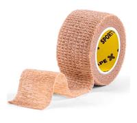 SPORTTAPE Cohesive Finger Tape - 2.5cm x 4.5m | Compression Bandage - Beige | Self-Adhesive Wrap - Thumb, Toe, Goalkeeper Finger & Wrist Tape | First Aid & Medical Physio Bandage - Single Roll
