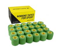 SPORTTAPE Football Sock Tape - 24 Rolls, 5cm x 4.5m, Green - Self-Adhesive