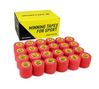 SPORTTAPE Football Sock Tape - 24 Rolls, 5cm x 4.5m, Red - Self-Adhesive