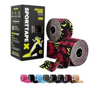 SPORTTAPE Kinesiology Tape, 5cm x 5m, 3 Rolls, Wild - Waterproof & Hypoallergenic Kinetic Physio Tape for Muscle Injury Recovery, Sports Strapping for Knee Pain, Shoulder, Joint Support & Blisters