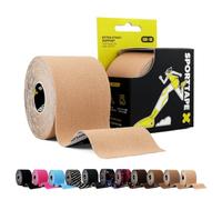 SPORTTAPE Kinesiology Tape, 5cm x 5m, Beige - Waterproof & Hypoallergenic Kinetic Physio Tape for Muscle Injury Recovery, Sports Strapping, Knee Pain, Joint Support & Blisters - Single Uncut Roll