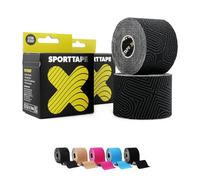 SPORTTAPE Original Kinesiology Tape 5cm x 5m, Platinum, 2 Rolls - Hypoallergenic, Waterproof Physio Tape for Muscle Injury Relief, Recovery, Support, Uncut Athletic Roll for Shoulder, Back & Joints