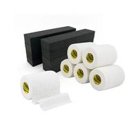 SPORTTAPE Rugby Lifting Bundle - 6 Rolls 7.5cm x 4.5m Tearable EAB Tape + 8 Reusable Foam Lifting Blocks, White | Rugby Strapping, Lifter Grip, Lineouts, Knee, Elbow & Wrist