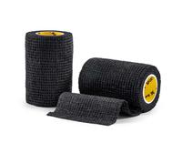 SPORTTAPE Self-Adhesive Cohesive Bandage, 2 Rolls - 7.5cm x 4.5m, Black