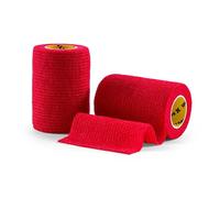 SPORTTAPE Self-Adhesive Cohesive Bandage, 2 Rolls - 7.5cm x 4.5m, Red