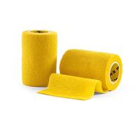 SPORTTAPE Self-Adhesive Cohesive Bandage, 2 Rolls - 7.5cm x 4.5m, Yellow